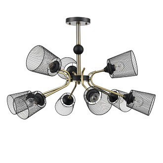 Люстра потолочная 73*44 см, 9*E27 Lumion Abris 8191/9C черный, античная бронза