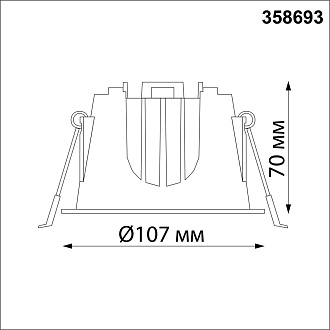 Светильник LED 11 см, 20W, 4000K, NovoTech SPOT KNOF 358693, белый-хром, вр 9,5 см