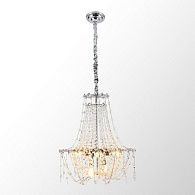 Подвесная хрустальная люстра 50 см, Lussole Rains LSP-6000, хром