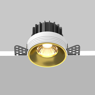 Встраиваемый светильник 7,4*7,4*6 см, LED, 12W, 3000К, Maytoni Technical ROUND DL058-12W3K-TRS-BS латунный, вр 7,5 см