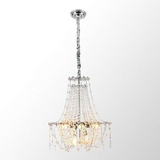 Подвесная хрустальная люстра 50 см, Lussole Rains LSP-6000, хром