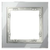 Рамка стеклянная Voltum S70 на 1 пост, сталь, стекло Стекло/пластик  VLS110105