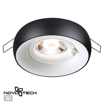 Встраиваемый светильник Novotech SPOT WATER 370798 черный/белый, вр 7,5 см