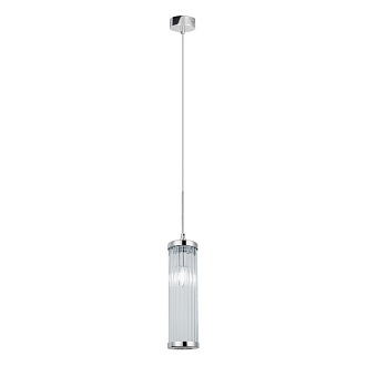 Светильник подвесной 10 см, 1*E14*40W,  Crystal Lux TADEO SP1 D100 CHROME/TRANSPARENTE, Хром
