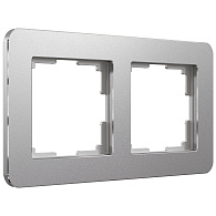 W0022606 Рамка на 2 поста Platinum, алюминий Werkel, 4690389184444