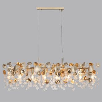 Люстра 106*25,5*63,5-133,5 см, 8*E14*40W, Odeon Light COINS 5104/8A, золотистый/стекло