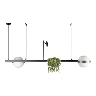 Подвесной светильник 150*49,5*45 см, 3*LED*2x36W+3WW, 3000K, Loft It Jardin 10121/D Dark grey, Антрацит
