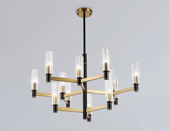 Люстра на штанге **53-90,5 см, 12*E14*40W, K, Ambrella Light High Light LH55515, черный, латунь