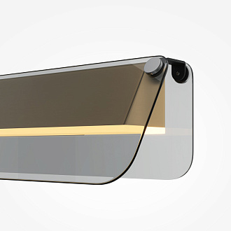 Бра 11*43*8,2 см, LED 10W 3000K Maytoni Modern Flat MOD296WL-L10BS3K черный и латунь