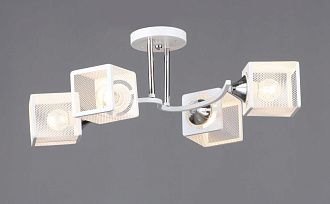 Люстра L615 x W400 x H195, мм, 4*40W (160W), WT+CH (Белый+Хром) Rilon 6398/4 WT+CR