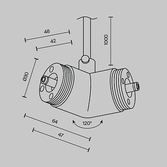 Угловой коннектор 120° с вводом питания Maytoni Shelf CA018LWC-P-B