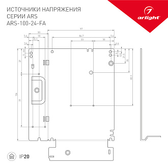 Блок питания ARS-100-24-FA (24V, 4.5A, 108W) (Arlight, IP20 Сетка, 3 года) 027327(1)