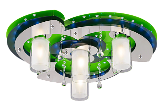 Люстра Ø620 x H200, мм, 4*40W (160W), GN+CR WT(Зелёный+Хром) Sfera Sveta 8354/4 GN+CR WT