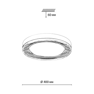 Настенно-потолочный светильник 40*6 см, LED 76W 4000K Sonex Infinita 7728/76L серебро/прозрачный
