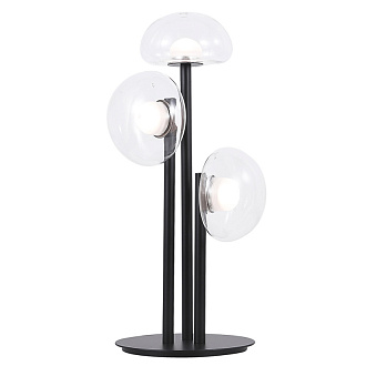 Настольная лампа 48 см, 9W LED, 3000K, Crystal Lux BOSQUE LG3 BLACK/TRANSPARENT, черный