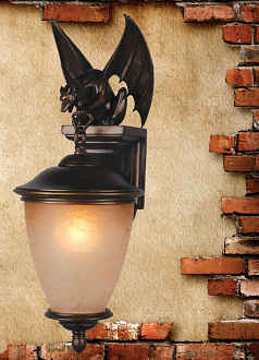 Уличный светильник Favourite Guards 1338-1W, D265*W230*H615, металл и гипс, цвет коричневый