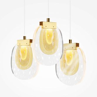 Каскадная люстра 45*45*325 см,  LED, 18W, 3000К, Maytoni Biology MOD367PL-L18BBSK латунный