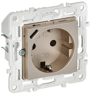 SKANDY Розетка с з/к/ш 16А с USB C 18Вт SK-R17Sh шамп. IEK, SK-R14-16-U14-018-K37