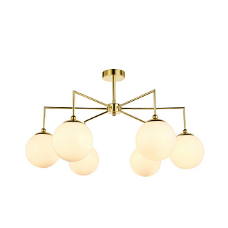 Люстра Favourite Undine 2810-6P, D680*H435, Каркас золотого цвета, плафоны из белого выдувного стекла