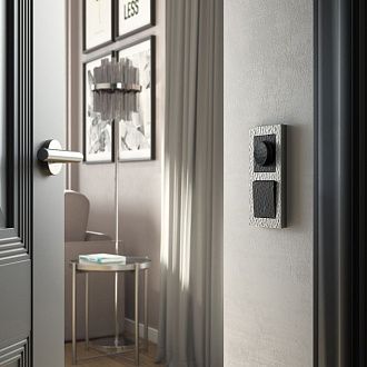 W1212108 Выключатель одноклавишный проходной с подсветкой, hammer черный Werkel, 4690389162145