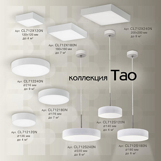 Светильник 18 см, 18W, 4000K Citilux Тао CL712180N Белый 1620lm
