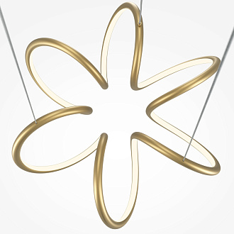 Подвесная люстра 50*50*324 см, LED, 52W, 3000К, Maytoni CURVE MOD241PL-L60BSK латунный