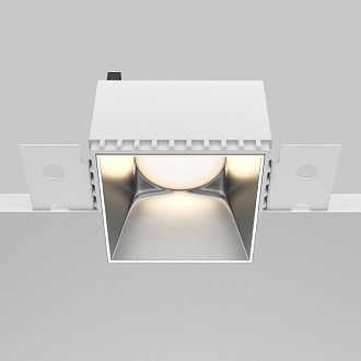 Светильник 13 см, Maytoni Downlight Share DL051-01-GU10-SQ-WS, серебро, вр 8 см