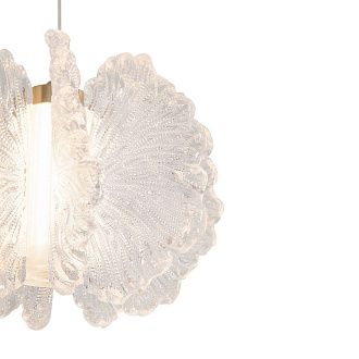 Подвесной светильник 20 см, 7W, 2800K, Freya Flower FR5579PL-L8BS, латунь