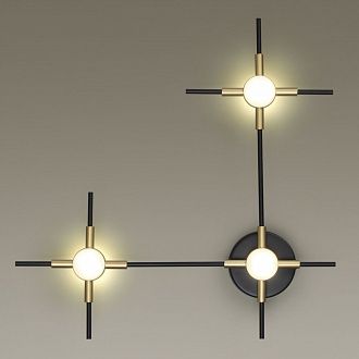 Бра 38 см, 9W, 4000K, 720Lm Odeon Light Costella 3906/9WL черный-золото