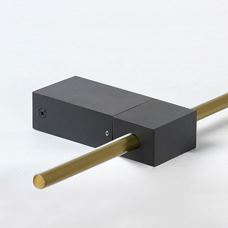 Бра настенное 3*60-60 см, 1*LED, 9W, 3000K, Lussole Bridgeport LSP-7353, матовое золото