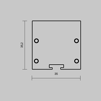 Комплект заглушек (для профиля 35×35) 2 шт., ALM-35-S-EC 642037, *4*4 см, Maytoni Led Strip 642037, Серебро