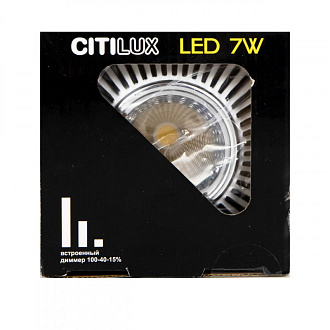 Встраиваемый светильник 10 см, 7W, 3500K Citilux Дзета CLD042NW1 белый/хром