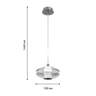 Подвес 15*24,5-144,5 см, 1*LED, 6W, 4000K, Favourite Claros 4643-1P, матовый никель