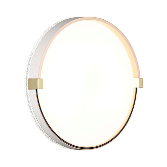 Cветильник 34*8,4 см, LED 30W, 4000 К, IP43, белый/золотой, пластик Sonex Olidi White, 7646/CL