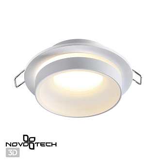 Встраиваемый светильник 10/7 см, GU10, IP44 Novotech WATER 370781 белый, вр 7 см