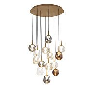 Люстра подвесная 60*212,5 см, 14*LED*5W, 3000K, Mantra Andromeda MAN8935+14PL, золотой