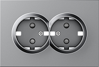 Donel A07 матовый серый накладка для розетки 2-й с заземлением, со шторками 16A 250 В~,серия DB, DE22240