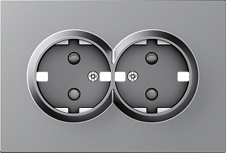 Donel A07 матовый серый накладка для розетки 2-й с заземлением, со шторками 16A 250 В~,серия DB, DE22240