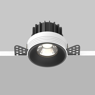 Встраиваемый светильник 7,4*7,4*6 см, LED, 12W, 4000К, Maytoni Technical ROUND DL058-12W4K-TRS-B черный, вр 7,5 см