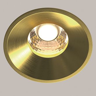 Встраиваемый светильник 8*8*6 см, LED, 12W, 3000К, Maytoni Technical ROUND DL058-12W3K-BS латунный, вр 7,5 см