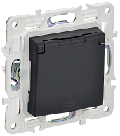 SKANDY Розетка з/к/ш кр. 16А IP44 SK-R11G граф. IEK, SK-R16-16-44-K53
