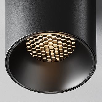 Накладной светильник 7,5*7,5*9 см,  LED, 12W, 3000К, Maytoni Technical Alfa LED C064CL-12W3K-RD-B черный