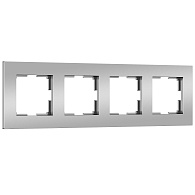 W0042965 Рамка на 4 поста Slab, серебро софт Werkel, 4690389193545