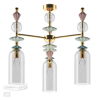 Подвесная люстра диаметр 65 см Odeon Light Bizet 4855/3C Золото