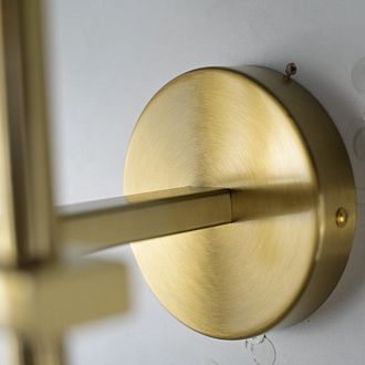 Бра Boule de Cristal Double Sconce Brass 16*13*22 см, 2*G9*40W, ImperiumLoft 44.233, Бронзовый