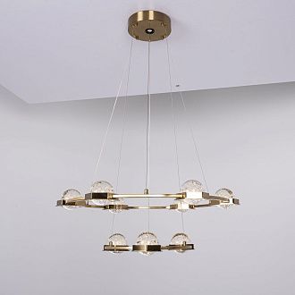 Подвесная люстра WALSH L10 70*70*150 см, 10*LED*5W, 3000K, ImperiumLoft 195470-23, Латунь