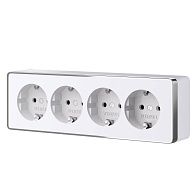 W5072210 Розетка четверная с заземлением и шторками Gallant, белый Werkel, 4690389218002