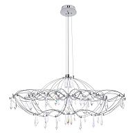 Подвесная люстра 90 см, 27W, 3000K, Loft IT Mira 10586/900 Silver Asfour, серебро 