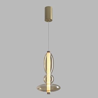 Светильник 18 см, 10W, 3000K, Crystal Lux QUASAR SP10W LED AMBER, золото