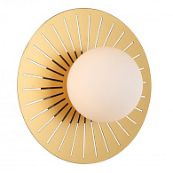 Бра Favourite Sonnenblume 2356-1W, D135*W210*H210, каркас черного цвета в сочетании с золотым, белое выдувное стекло